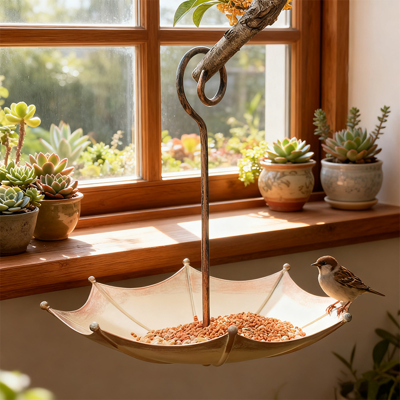 Smart Garden Umbrella - Retro mini parapluvormige vogelvoeder buiten decoratie