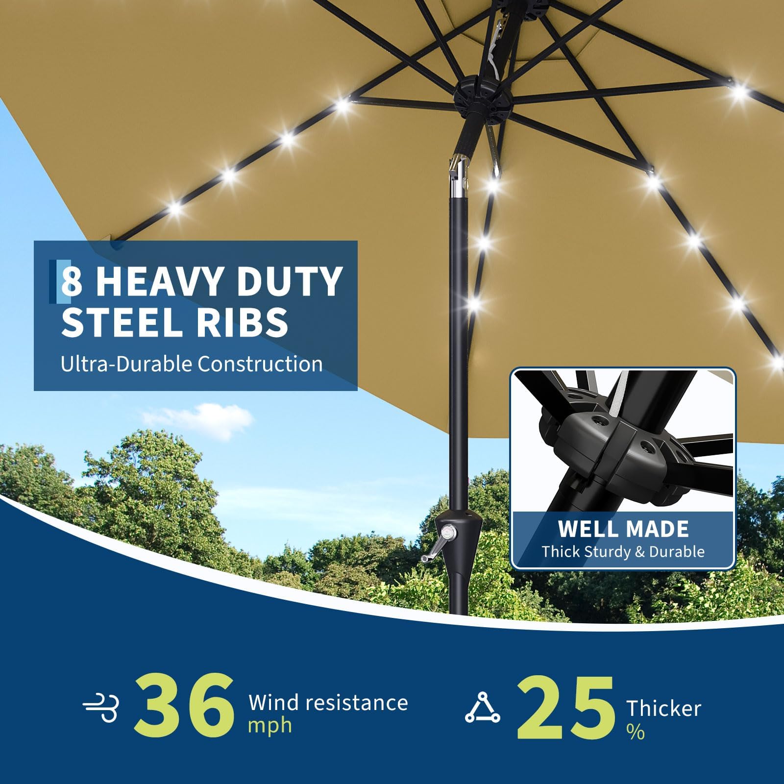 10FT zonne-aangedreven parasol - Smart Garden Umbrella recensie en prijs