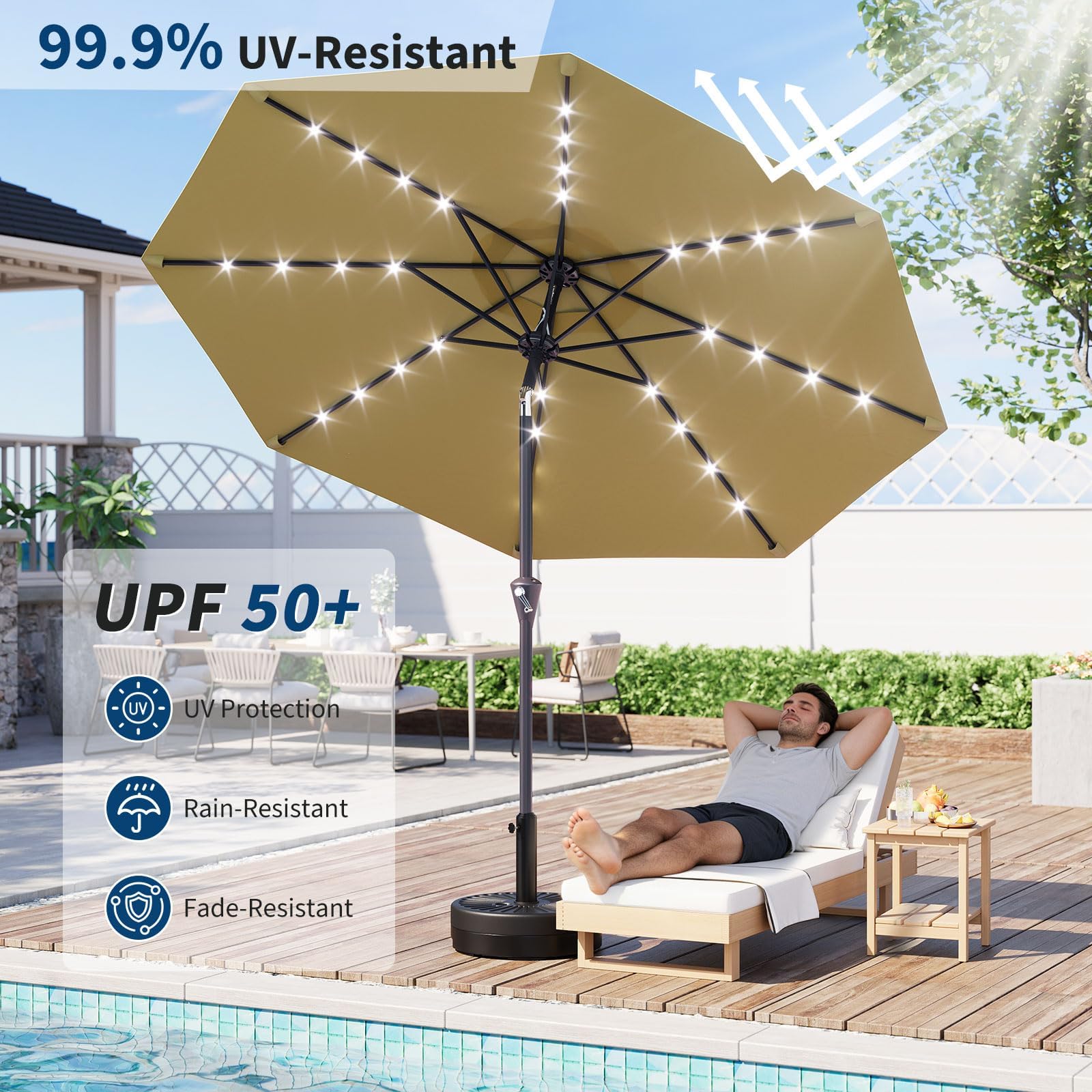 10FT zonne-aangedreven parasol - Smart Garden Umbrella recensie en prijs